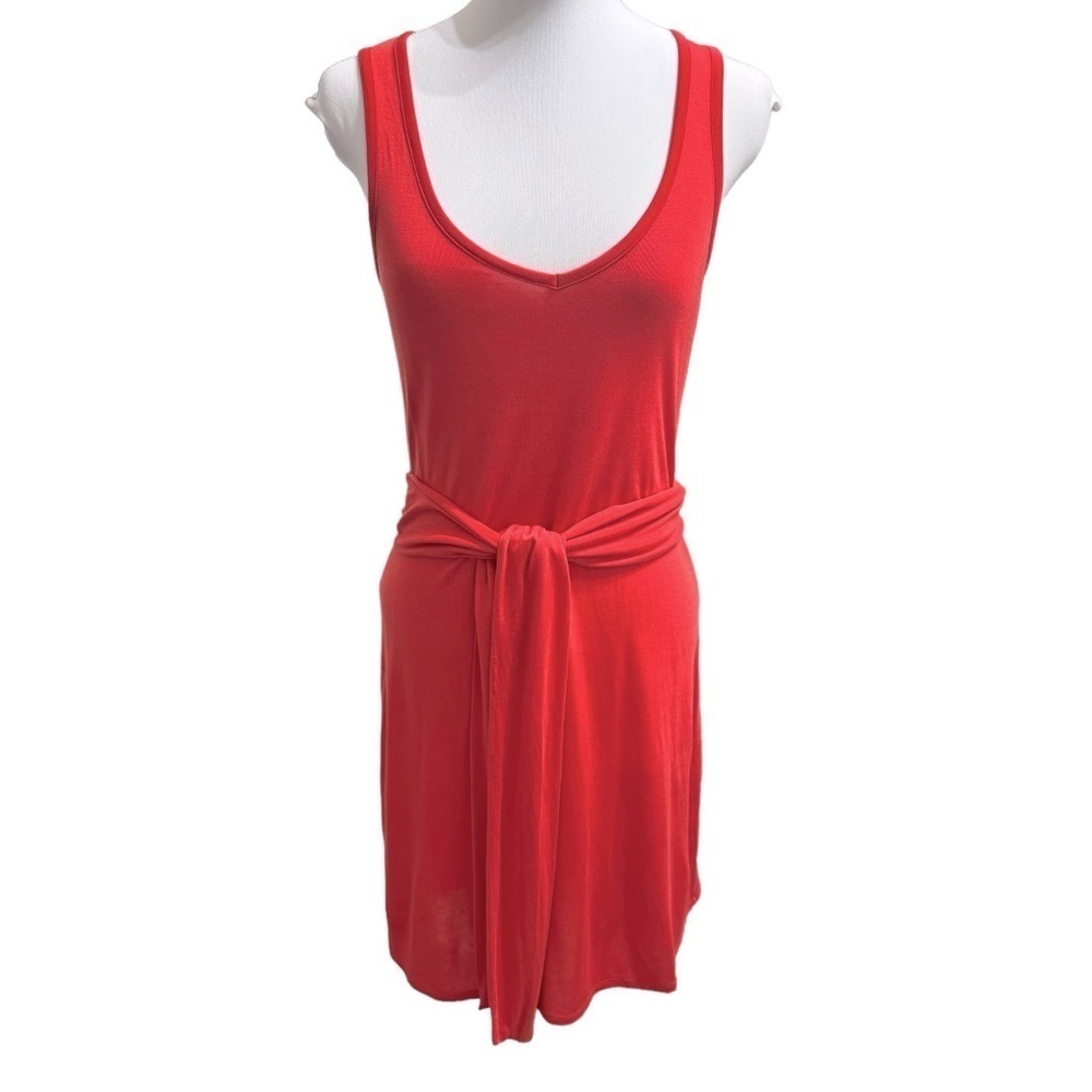 Club Monaco Low V neck‎ Tan Wrap Dress SZ S